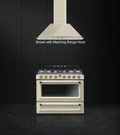 Smeg TRU36GGP 36" Gas Freestanding Range with 5 Burners, in Cream Enamel N2