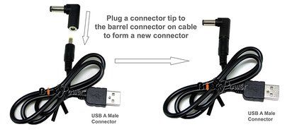 BiXPower USB Port Power Cable with 3 Extra Popular Interchangeable Connector Tips