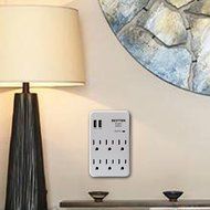 Bestten 3 Outlet Wall Mount Surge Protector with 2 USB Charging Ports (2.4A/Port, Total 3.1A) and Safety Covers... N11