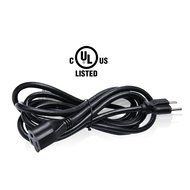 JACKYLED 2-PACK 16AWG Power Cord, Universal Power Cord, NEMA 5-15P to NEMA 5-15R, Black, 10 Feet/3m, UL listed