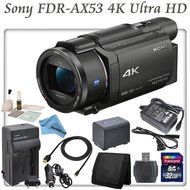 Professional Ultra HD 4K Handycam Bundle - Sony FDR AX53 4K Handycam Camcorder: Includes Sony NP-FV100 Replacement...