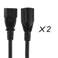 CableCreation [2-PACK] 1 Foot 18AWG Standard Computer Power Adapter Cord NEMA 5-15R to IEC320 C14, 0.3M / Black N4