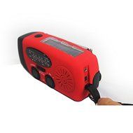 Sminiker Solar Self Powered Portable Hand Crank Emergency Radios, AM/FM/NOAA Weather, Emergency Flashlight (Red) N14