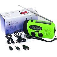 Sminiker Solar Self Powered Portable Hand Crank Emergency Radios, AM/FM/NOAA Weather, Emergency Flashlight (Red) N18