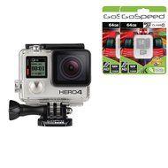 GoPro Hero4 Hero 4 12MP Full HD 4K 30fps 1080p 120fps Built-In Wi-Fi Waterproof Wearable Camera Black Adventure... N106