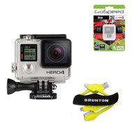 GoPro Hero4 Hero 4 12MP Full HD 4K 30fps 1080p 120fps Built-In Wi-Fi Waterproof Wearable Camera Black Adventure... N110
