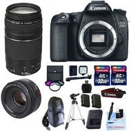 Canon 70D + Canon 75-300mm III Telephoto Lens + Canon 50mm 1.8 STM + 2 32GB Transcend SD Memory Cards + LED Video...