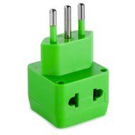 Yubi Power 2 in 1 Universal Travel Adapter with 2 Universal Outlets - Built in Surge Protector - 3 Pack - Black... N45