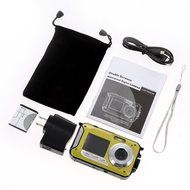 Chinatera Double Screens HD 24MP Waterproof LCD Digital Video Camera 1080P DV 16x Digital Zoom Yellow N6