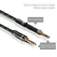 FRiEQ 3.5mm Male To Male Car and Home Stereo Cloth Jacketed Tangle-Free Auxiliary Audio Cable (4 Feet/1.2M) Fits... N9