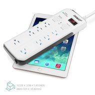 BESTEK 8-Outlet Surge Protector Power Strip 6.6-Foot with 7.5A 4-Port USB Charging Station N2