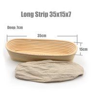 AngelaKerry 1pcs 34x15.5x7cm (1.3x0.6x0.2.8 inch) Banneton Brotform Long-Strip Bread Proofing Basket Handmade