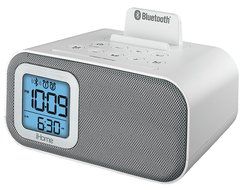 iHome iBT22WS Bluetooth Bedside Dual Alarm Clock with USB Charging and Line-In (White) N4