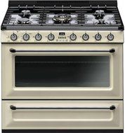 Smeg TRU36GGP 36" Gas Freestanding Range with 5 Burners, in Cream Enamel N3