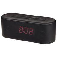 RCA RC345 Bluetooth Alarm Clock Radio Stereo System with Red Display (Black)
