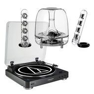 AudioTechnica AT-LP60 Fully Automatic Stereo 2-Speed Turntable System (Black) with Harman Consumer SoundSticks...