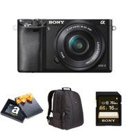 Sony Alpha a6000 Mirrorless Digital Camera with 16-50mm Power Zoom Lens Holiday Bundle