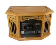 Grace Digital GDI-TW3USB 7-in-One Stereo Entertainment Center, Paprika