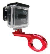 DURAGADGET Ultra-Strong Forged Aluminium Handlebar Mount in Red For GoPro Hero 4 Session, HERO 4, 3+, 3, 2, 1... N5