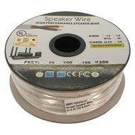 Installerparts 250Ft 16AWG/2C In-wall Speaker Wire, OFC CL2 UL OD-6.2mm White Jacket