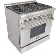 Kucht KRD366F 36" Dual Fuel Freestanding Range with 6 Burners, in Stainless Steel N4