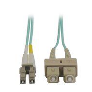 Tripp Lite 10Gb Duplex Multimode 50/125 OM3 LSZH Fiber Patch Cable (LC/SC) - Aqua, 5M (16-ft.)(N816-05M) N3
