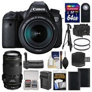 Canon EOS 6D Digital SLR Camera Body with EF 24-105mm IS STM &amp; 70-300mm IS Lens + 64GB Card + Case + 2 Batteries...