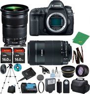Canon EOS 5D Mark IV with 24-105mm IS STM + 55-250mm STM + 2pcs 16GB Memory + Case + Memory Reader + Tripod +...