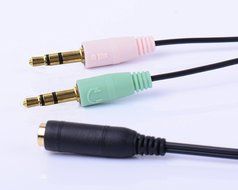 BAPHIILE B3 Headphone Splitter for Computer, 3.5mm Female to Dual 3.5mm Males, Branches for Headset &amp; Mic Jacks...