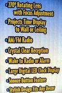 Am/fm Projection Clock Radio