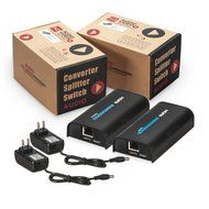 HDMI Extender, Matcis&reg; HDMI Signal Extenders Over CAT 5e/6 UTP/STP Ethernet Cable Up to 120m (Up to 120M, Sender...