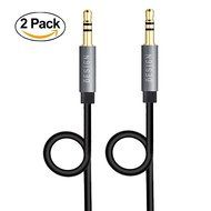 Besign 2-Pack 3.5mm Female to 2 Male Headphone Mic Audio Y Splitter Cable with Separate Headphone / Microphone... N32