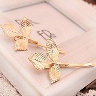 SysPod(TM) New Fresh Wind Latest European And American Retro Stereo Leaves Little Hair Clips N5