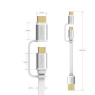 AIFFECT 3 Pack 3.3Ft 2 in 1 Duo Cable, Micro B to Type A Data &amp; Charging USB Cable with Type C Adapter for Devices... N2