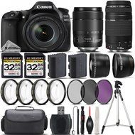 Canon EOS 80D DSLR Camera + Canon 18-135mm IS USM Lens + Canon 75-300mm Lens + 0.43X Wide Angle Lens + 2.2x Telephoto...