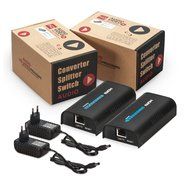 HDMI Extender, Matcis&reg; HDMI Signal Extenders Over CAT 5e/6 UTP/STP Ethernet Cable Up to 120m (Up to 120M, Sender... N7