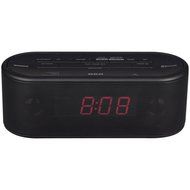 RCA RC345 Bluetooth Alarm Clock Radio Stereo System with Red Display (Black) N3