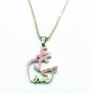 NEW Browning Deer with LOVE 42cm 1PCS pink Pendants Chain Necklace