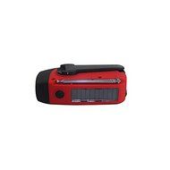 Sminiker Solar Self Powered Portable Hand Crank Emergency Radios, AM/FM/NOAA Weather, Emergency Flashlight (Red) N19