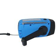 Sminiker Solar Self Powered Portable Hand Crank Emergency Radios, AM/FM/NOAA Weather, Emergency Flashlight (Red) N21