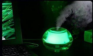 Crystal Mini USB Humidifier LED Light Ultrasonic Diffuser Aromatherapy Air Purifier (Pink) N7