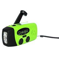 Sminiker Solar Self Powered Portable Hand Crank Emergency Radios, AM/FM/NOAA Weather, Emergency Flashlight (Red) N24