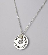 Fashion Beautiful &ldquo;you are my sunshine&rdquo; Letter Silver Round Pendant Necklace N2
