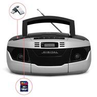 Tyler MP3/CD Boombox Player TAU103-SL with Tape Cassette Player/Recorder, USB/SD Card Reader, Headphone Jack Line-In...