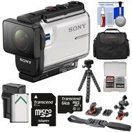 Sony Action Cam HDR-AS300 Wi-Fi HD Video Camera Camcorder with Flat Surface &amp; Helmet Mounts + 64GB Card + Battery...