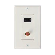 TNP HDMI + RCA Wall Plate - 4k Ultra HD UHD 1080P Full HD Compatible Port &amp; Gold Plated RCA Audio Subwoofer Composite...