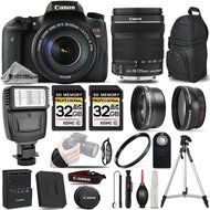 Canon EOS T6s DSLR Camera + Canon EF-S 18-135mm IS STM Lens + Wireless Remote + 0.43x Wide Angle Lens + 2.2x Telephoto... N2