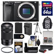 Sony Alpha A6000 Wi-Fi Digital Camera Body (Black) with 55-210mm Lens + 64GB Card + Backpack + Battery &amp; Charger...