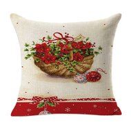 Pillow Cover,Haoricu Vintage ChristmasChristmas Linen Square Throw Flax Pillow Case Decorative Cushion Pillow... N11