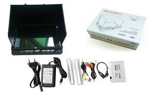 RX LCD5812 5.8GHz 7inch 40 Channels Raceband LCD Diversity Receiver Monitor for RC FPV (black) N4